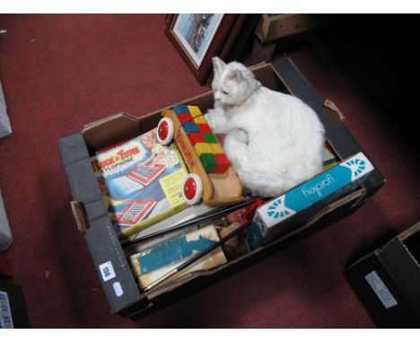 Pluck and Tune Xylophone, puppet, Baufix building blocks, jigsaw, nautical "Van" The Swimming Cat from Noah's Ark, etc:- One 