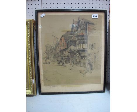 Cecil Aldin 'The Goose Inn Salisbury' Coloured Print, 38 x 32.5cms, graphite signed to margin. 