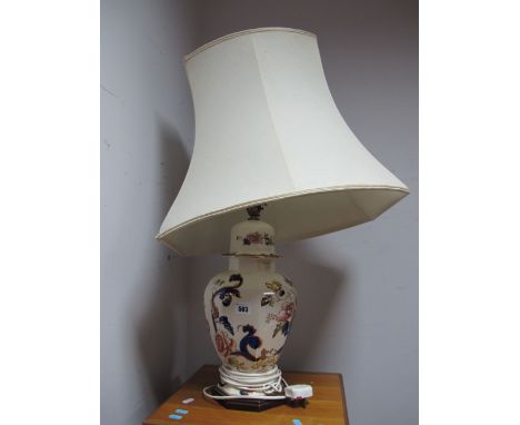 Mason Pottery Table Lamp, of octagonal form. 