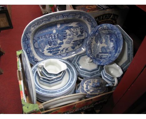 Losol 'Ormonde' Dinnerware, Spode Italian fruit bowl, drainer, meat plate etc:- One Box