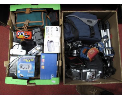 Handy Camcorders, projector equipment/accessories, soft canvas cases, flash lights, light meters and other camera accessories
