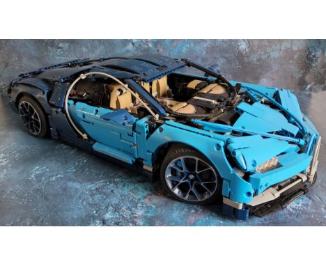 A Mould King Lego style large scale Bugatti Chiron, built,&nbsp;not checked for completeness 