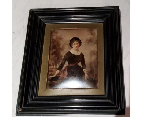 A 19th century chrystoleum, portrait of a lady, 13cm x 10cm, framed 