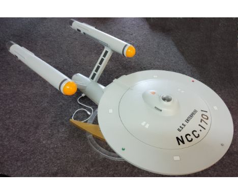 A Playmobil Star Trek -&nbsp;U.S.S. Enterprise NCC-1701 interactive model with lights and sounds activated by a Android or Ap