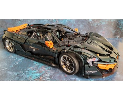 A Mould King&nbsp;Lego style large scale McLaren P1, built instructions; not checked for completeness 