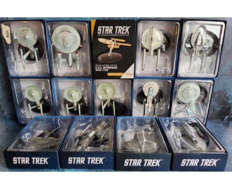 Star Trek - Eaglemoss Star Trek The Official Starships Collection fourteen mini-ships including NCC-1701 variations and Speci