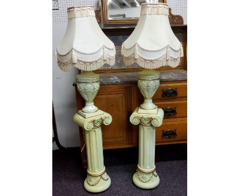 A pair of neo-classical side light, of fluted urnular forrm, on Ionic colums 