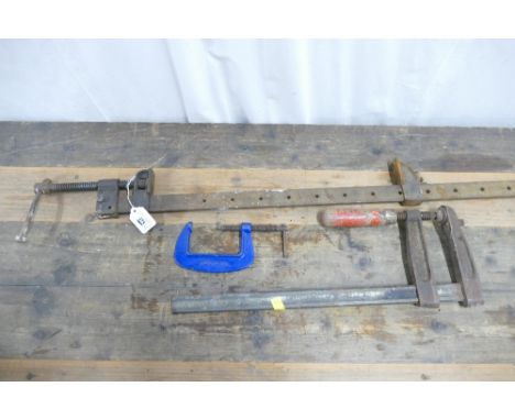 Small Record G-clamp, medium F-clamp and metal sash clamp.