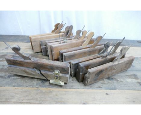 Collection of 12 vintage moulding planes.