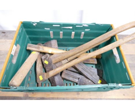 Collection of axes and log splitting equipment  This bladed lot is not for sale to people under the age of 18. By bidding on 