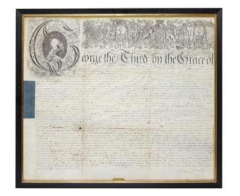 Naval Interest: A George III vellum Letter of Marque, dated 1778, with blue stamp duty seal to left border, giving authority 