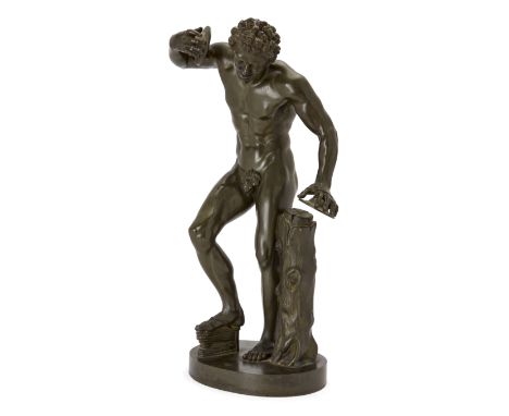 After Isaak Duchemin, French or Italian, fl. late 19th century, a large bronze model of the Dancing Faun, after the Antique, 