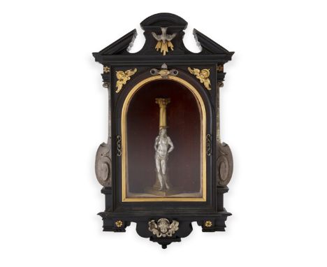 An Italian tabernacle with Christ at the Column, from the workshop of Guglielmo Della Porta, 1500-1577, Rome, c.1570, the sil