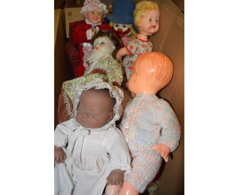 BOX OF VARIOUS VINTAGE DOLLS