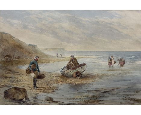 Kate E Booth (British fl.1850-1898): 'Fisherfolk', watercolour signed and titled 34cm x 50cmCondition Report:Generally good c