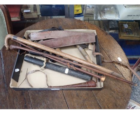 A NIKKO STIRLING GUN SIGHT, a wooden truncheon and sundries