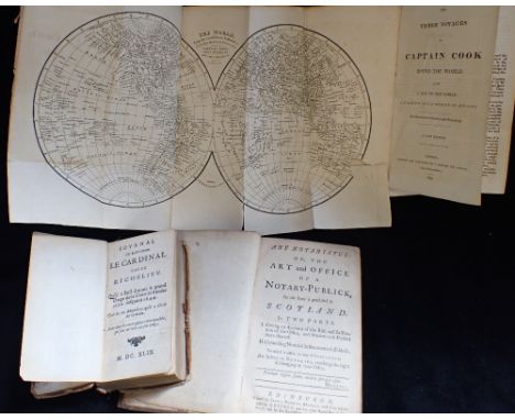 'THE THREE VOYAGES OF CAPTAIN COOK AROUND THE WORLD' published J Limbird, 1824 with 'Journal de Monsieur Le Cardinal Duc de R