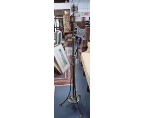 AND EDWARDIAN BRASS STANDARD LAMP