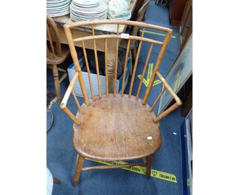 AN EARLY 19TH CENTURY STICK BACK ARMCHAIR