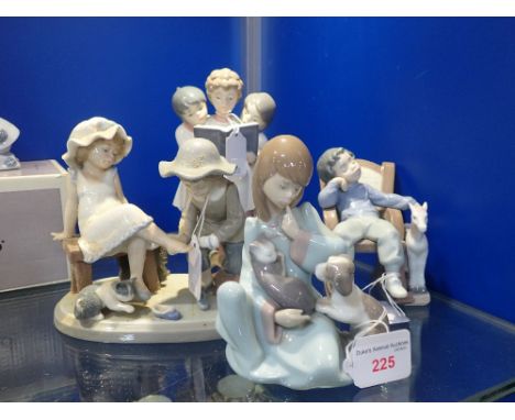 LLADRO; A COLLECTION OF STUDIES OF CHILDREN (4) (with boxes)