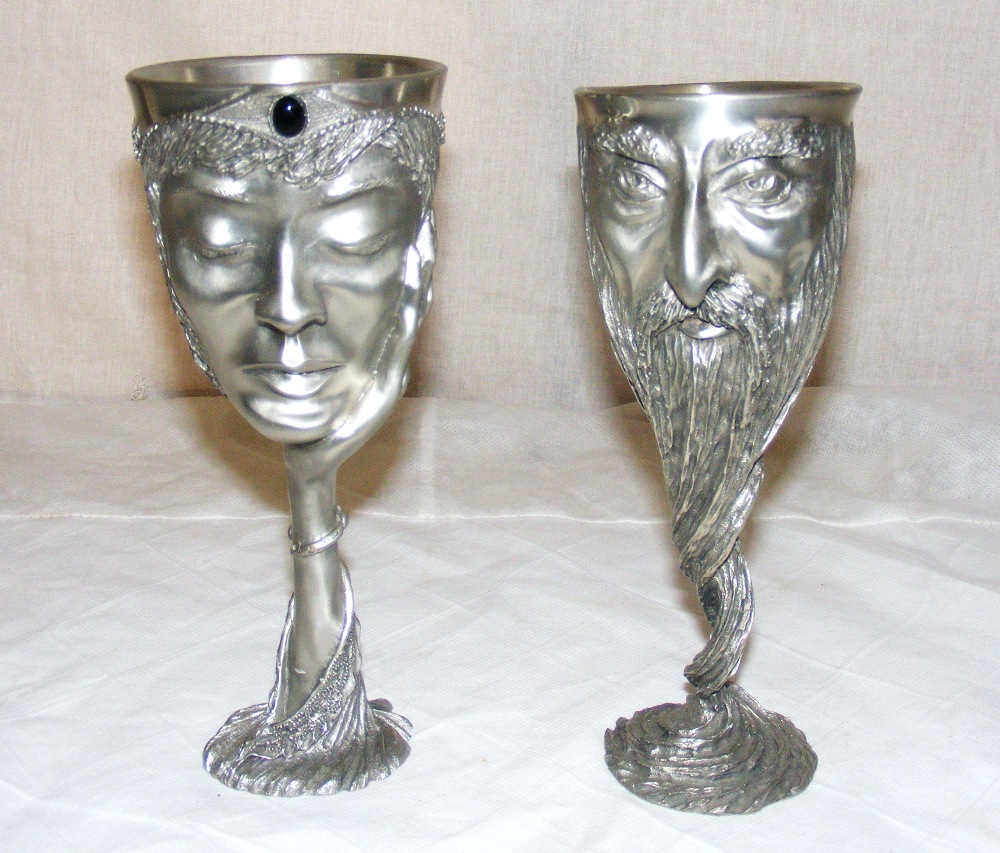 Royal Selangor, two Lord of the Rings pewter goblets in the form of ...