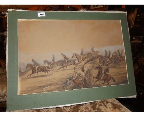 A Pair of Coloured Mezzotints of Hunting Scenes.