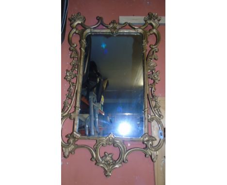 Late 19th Early 20th Century Chinese Chippendale Wall Mirror, with some damage.