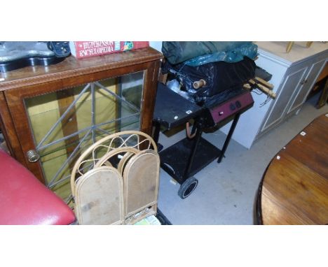 A Sterling Gas BBQ & Cover, Tools & Two Canvas Deckchairs.