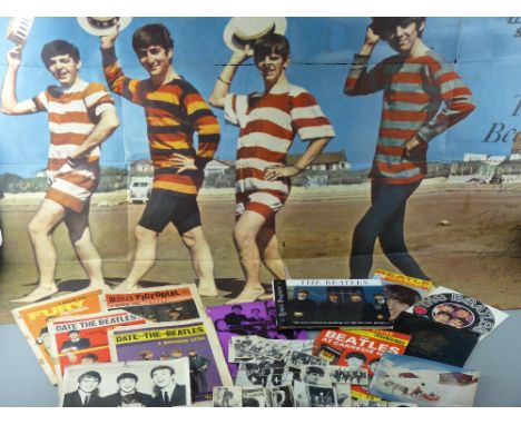 THE BEATLES & OTHERS - a collection of ephemera etc to include a large Revellie Special poster of The Beatles in vintage bath