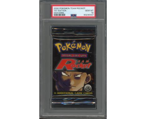 Here we have a First Edition Team Rocket Set Booster Pack, and did we mention it's sealed? The artwork on the pack features t