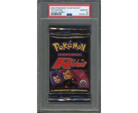 Here we have a First Edition Team Rocket Set Booster Pack, and did we mention it's sealed? The artwork on the pack features t