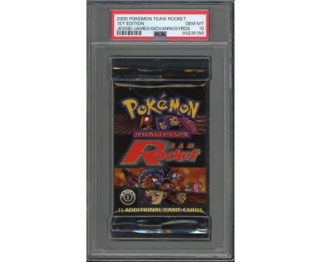 Here we have a First Edition Team Rocket Set Booster Pack, and did we mention it's sealed? The artwork on the pack features &