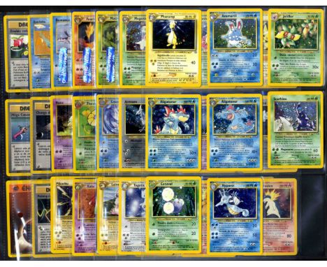 This rare French-language Neo Genesis set is nearly complete, featuring 109 of 111 cards and missing only #9 Lugia and #87 Ma