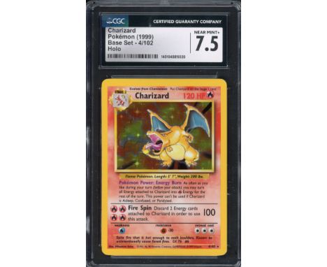 The Pokémon TCG - CGC 7.5 MINT Charizard 1999 Base Set - Unlimited (4/102) Holo is a notable collectible that showcases one o