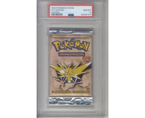 The Pokémon TCG - PSA 8 1st Edition Fossil Zapdos Booster Pack is a highly collectible item from the Fossil expansion, which 