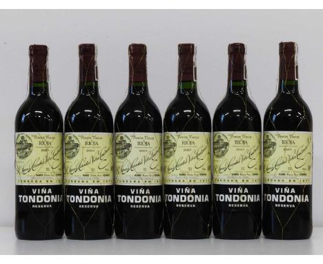 6 Bottles Rioja R.Lopez de Heredia Vina Tondonia Reserva Vintage 2001  6 Bottles Rioja R.Lopez de Heredia Vina Tondonia Reser