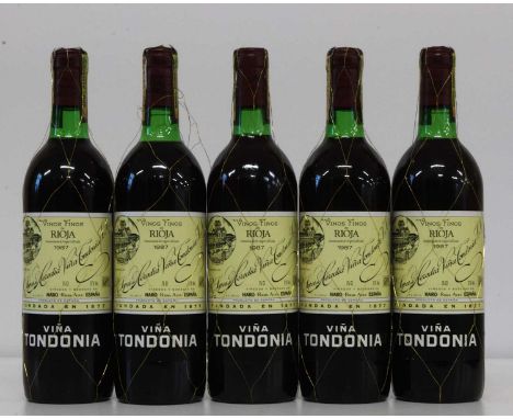 5 Bottles Rioja R.Lopez de Heredia Vina Tondonia Reserva Vintage 1987 5 Bottles Rioja R.Lopez de Heredia Vina Tondonia Reserv
