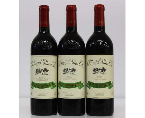 3 Bottles Mixed Vintages La Rioja Alta Gran Reserva 904 3 Bottles Mixed Vintages La Rioja Alta Gran Reserva 904 consisting of