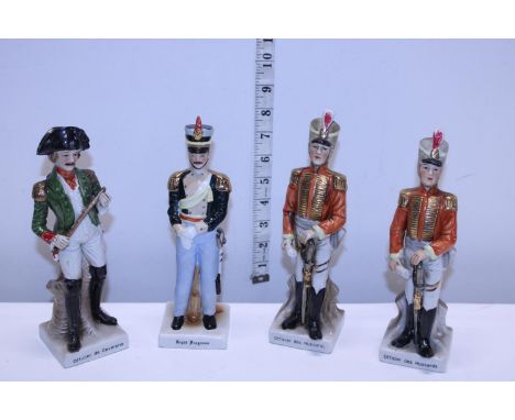 A selection of Napoleonic ceramic military figurines 
