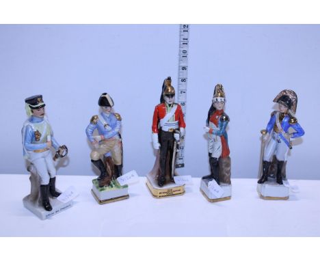 A selection of Napoleonic ceramic military figurines 
