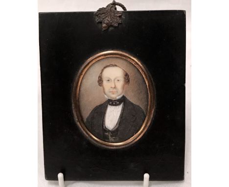 CARSTEN HOLLER (b. 1961) A miniature portrait of a gentleman Inscribed to reverse 6.2 x 5cm