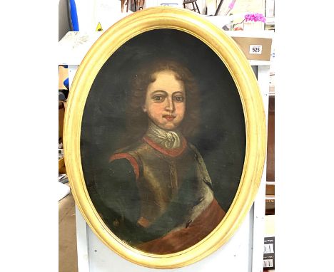 An oval portrait of a young man Oil on canvas 68 x 37.5cm