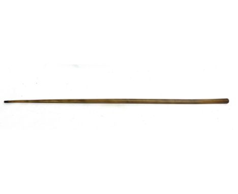 Rare 19th Century Rhino horn walking stick with metal tip end, of circular tapering section, length 91cm, weight 252.2g appro