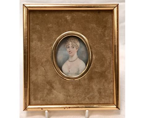 A miniature portrait of a Regency lady 6.3 x 5cm