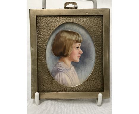A miniature portrait of a young girl 6.2 x 5cm