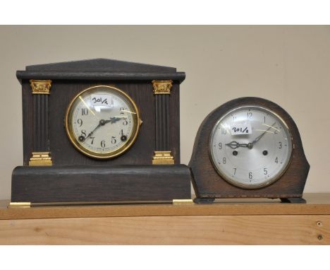 A USA mantle clock and one other