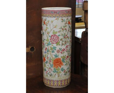 A large Chinese Famille Rose stick stand