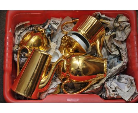 A Royal Worcester gilt porcelain tea and coffee set