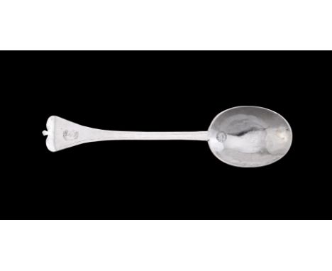 A RARE CHARLES II WEST COUNTRY ROYALIST MEMENTO TREFID SPOON PROBABLY SAMUEL CAWLEY, EXETER CIRCA 1670 One mark to the oval b