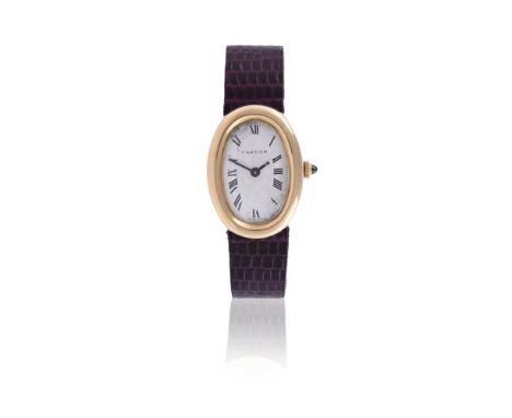 BUECHE-GIROD FOR CARTIER, BAIGNOIRE, REF. YG 7743-1GOLD COLOURED WRIST WATCH, NO. 89950 19824, CIRCA 1970Movement: Cal. 68, m